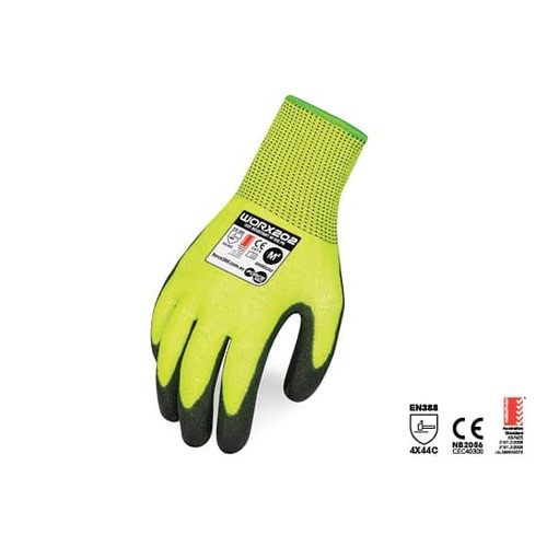 Force360 Worx Hi Vis Cut 5/Level C PU Gloves