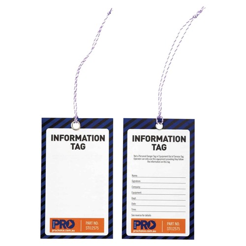 Safety Tags 125mm X 75mm Information (Blank)