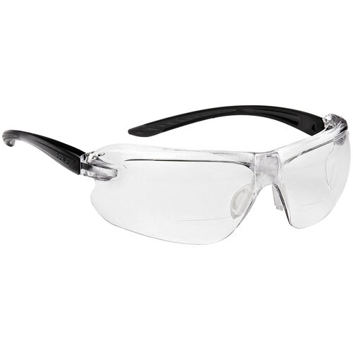 Bolle IRI-s Diopter Black/Grey Temple AS/AF Clear Lens +2.0