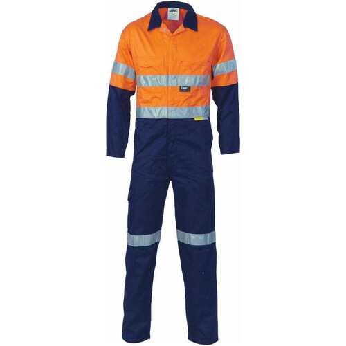 DNC Hi Vis Two Tone Cotton Overall with Reflective Tape
