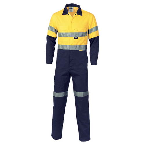 DNC Hi Vis Two Tone Taped Lightweight Vented Cotton Overall  
