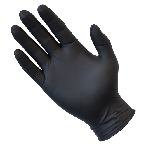 Ultra Fresh Black Nitrile Powder Free Disposable Gloves Box of 100