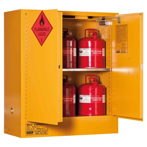 Flammable Storage Cabinet Metal 160L 2 Door 2 Shelves