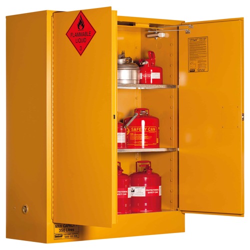 Flammable Storage Cabinet Metal 350L 2 Doors 3 Shelves