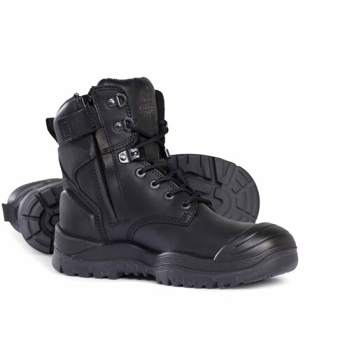 Mongrel High Leg Zip Sided Boot with Scuff Cap - Black