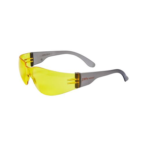 JBs Wear Eye Saver Safety Glasses - Amber Lens, Smoke Frame