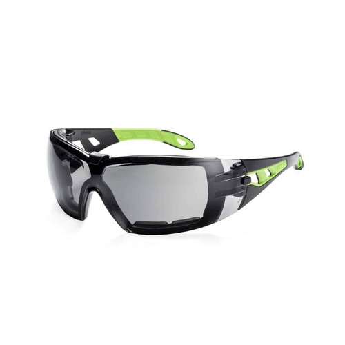 uvex Pheos Safety Glasses with Foam Guard Grey 23% HC-AF Lens Black/Green