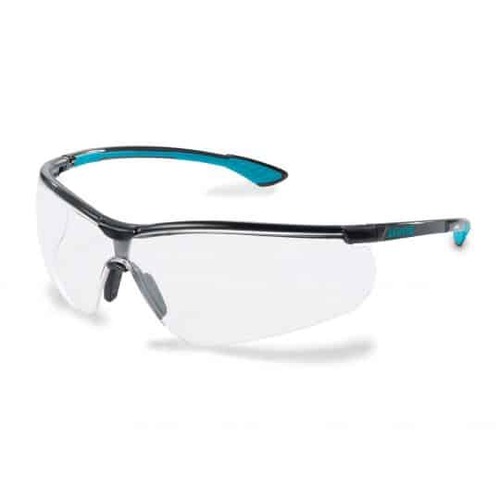 uvex Sportstyle Safety Glasses Clear Lens Black/Blue