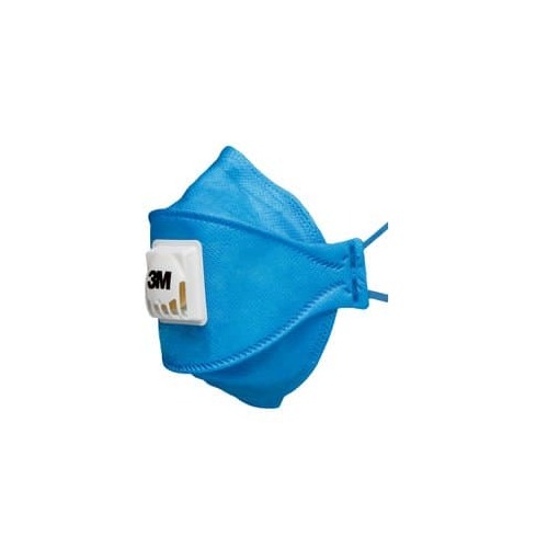 3M P2V Blue Aura Flat Fold Respirator with Valve Box of 10  - Food Industry 