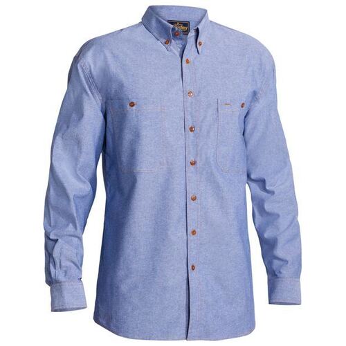 Bisley Chambray Blue Long Sleeve Shirt