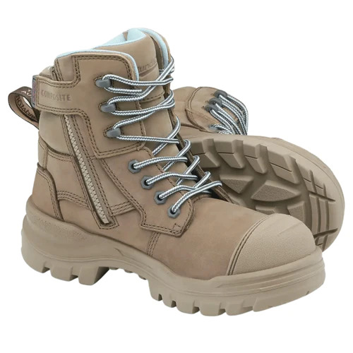 Blundstone 8863 Women's RotoFlex Zip Sided Composite Toe Safety Boot - Stone