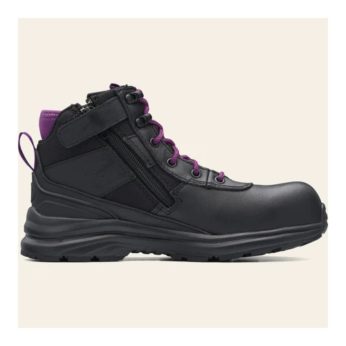 Blundstone 887 Women's Ankle Zip Sided Composite Toe Boot - Black/Purple
