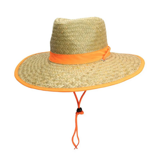 Broad Brim Straw Hat with Terry Towelling Brow Liner