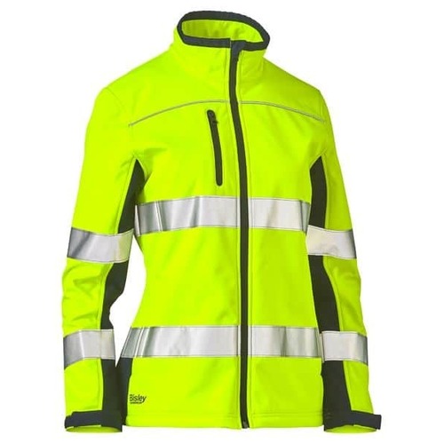 Bisley Women's Taped Two Tone Hi Vis Soft Shell Jacket