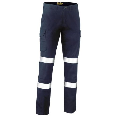 Bisley Taped Stretch Cotton Drill Navy Cargo Pants