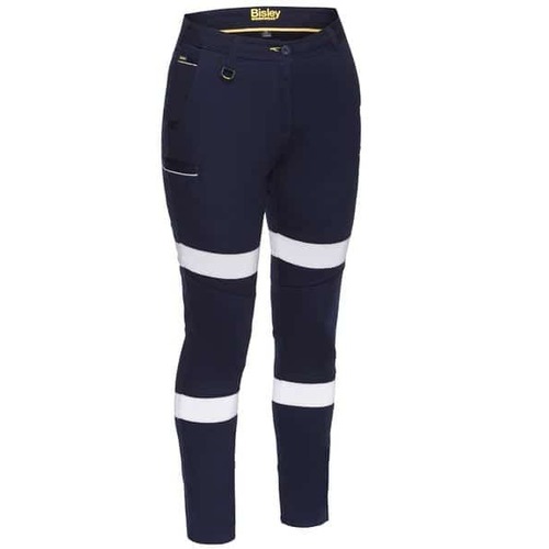Bisley Women's Taped Mid Rise Stretch Navy Cotton Pants