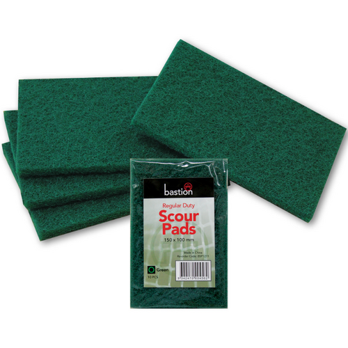 Scour Pads Green 230 x 150 x 10mm Pack 10