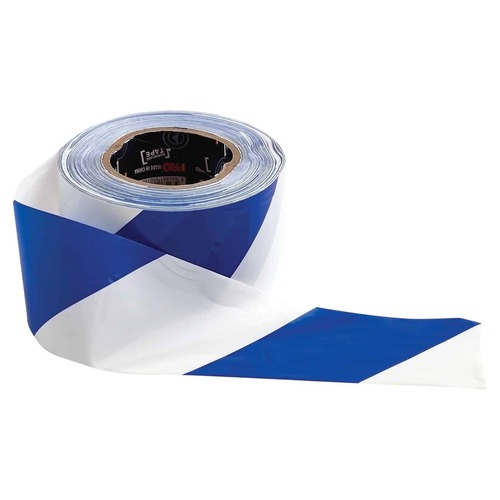 Barricade Tape - 100m x 75mm (Blue & White)