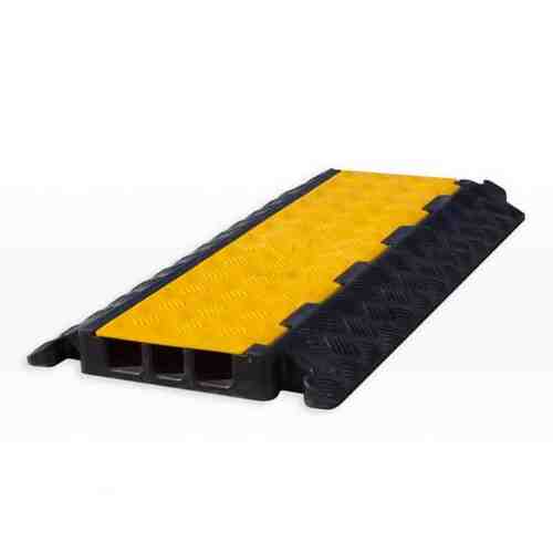 Barsec Cable Protector 3 Channel Rubber with Lid Black/Yellow