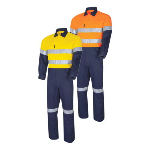 Hi Vis Two Tone Heavyweight Cotton Overall With 3M Tape