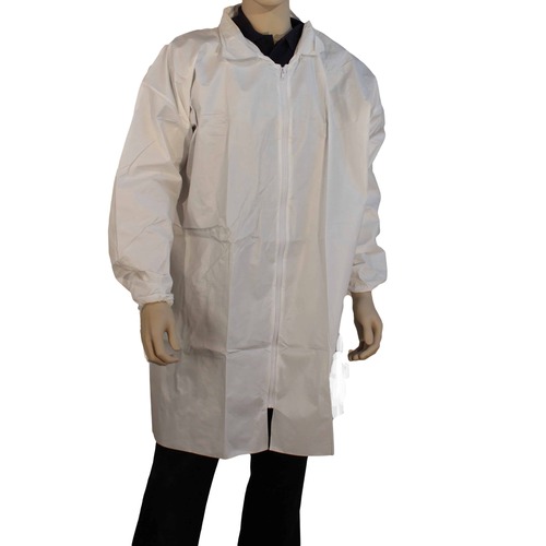Disposable Lab Coat Microporous Box of 50 - White 