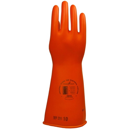 Deco Class 0 1000 Volt 360mm Long Insulating Gloves Orange/Yellow