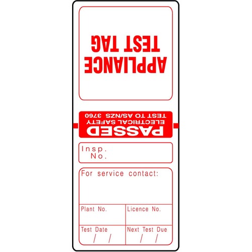 Red Electrical Test Tags (Pkt 100)
