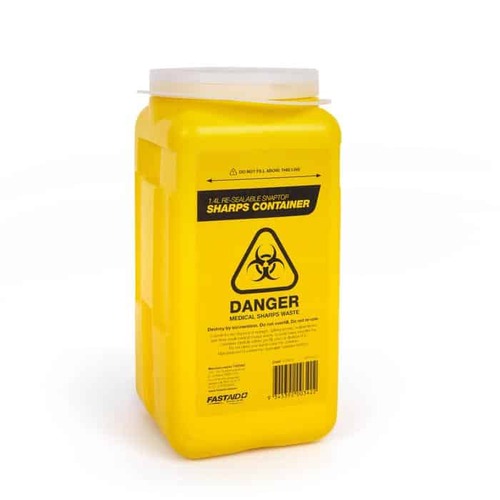 Sharps Container Plastic 1.4L Yellow