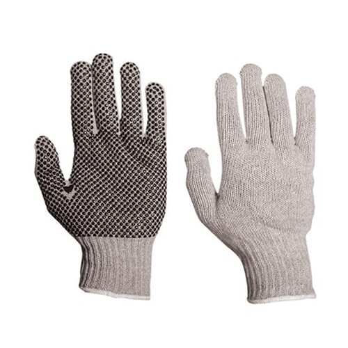 Polka Dot Grip Polyester Cotton Knitted Gloves - Size Large
