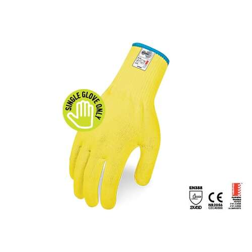 Force360 Yellow Food Grade Glove 13 Guage Cut 5 Level D