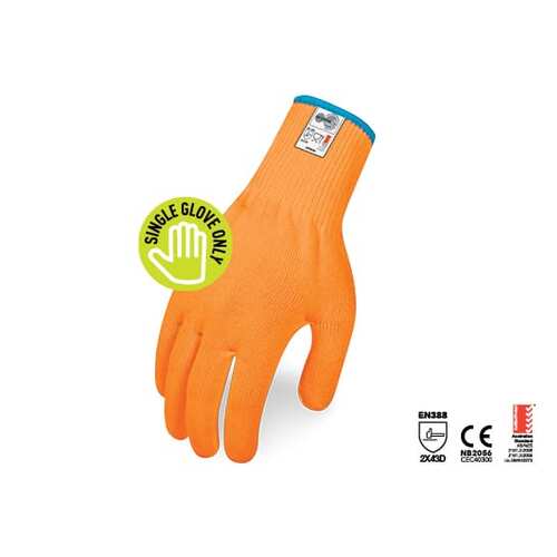 Force360 Orange Food Grade Glove 13 Guage Cut 5 Level D