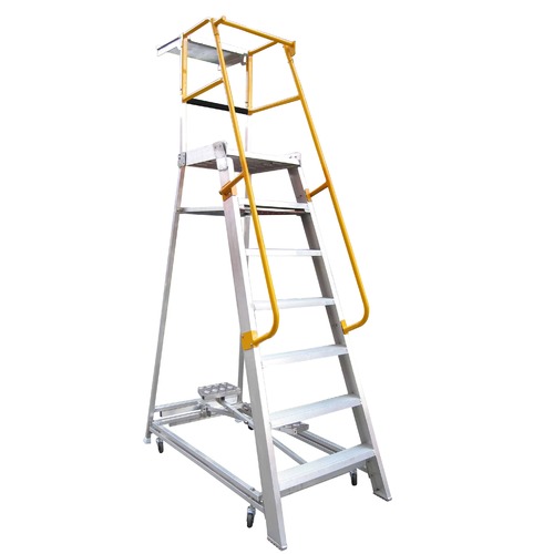 Gorilla Order Picking Ladder 2.1m (7ft) Aluminium 200kg Industrial