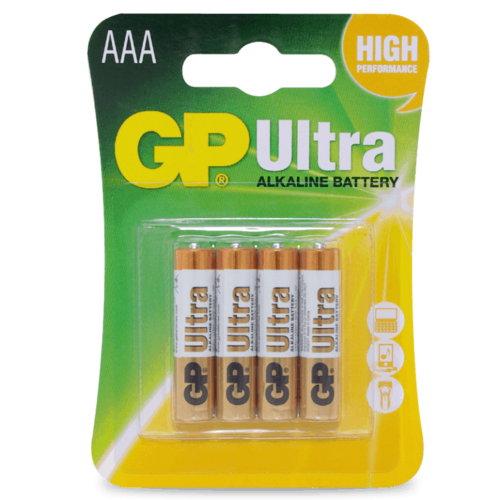 Battery GP Ultra Alkaline AAA Pack of 4