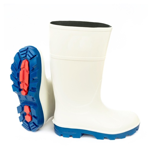 Lightweight PU Safety Gumboot 400mm with Steel Toe Cap (White)