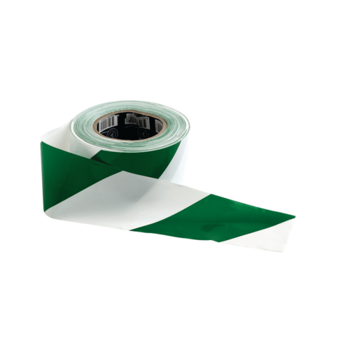 Barricade Tape - 100m x 75mm (Green & White)