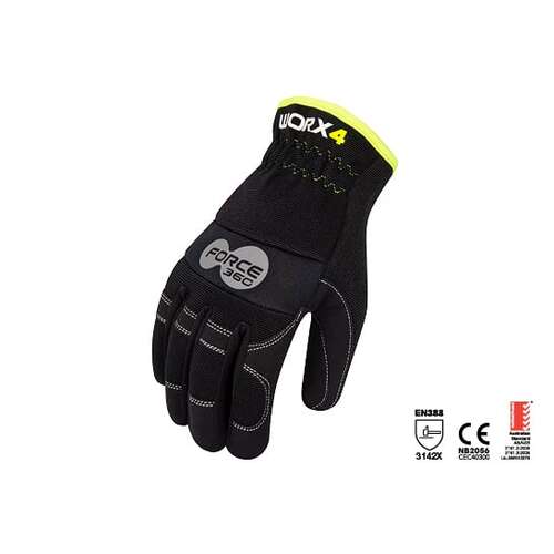 Force360 Original Fast Fit Mechanics Gloves - Black