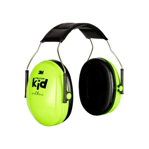 3M Kids Peltor Headband Earmuff Neon Green 27dB