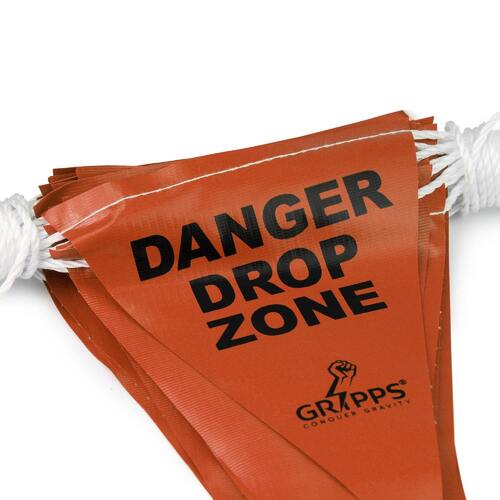 Bunting Flag Danger Drop Zone Orange 30m