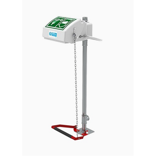 Covered Eyewash - Stainless Steel Pedestal Mounted