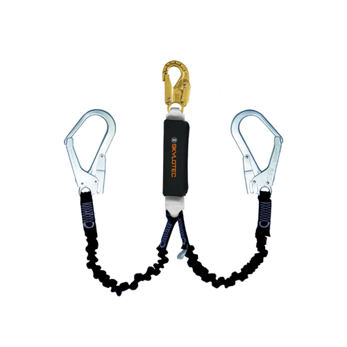 Skylotec Double Leg Shock Absorbing Lanyard 2m with Scaffold Hooks