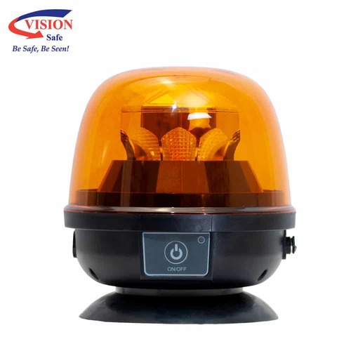 Dome LED Beacon Rechargeable Amber Magnetic Base 12-24VDC