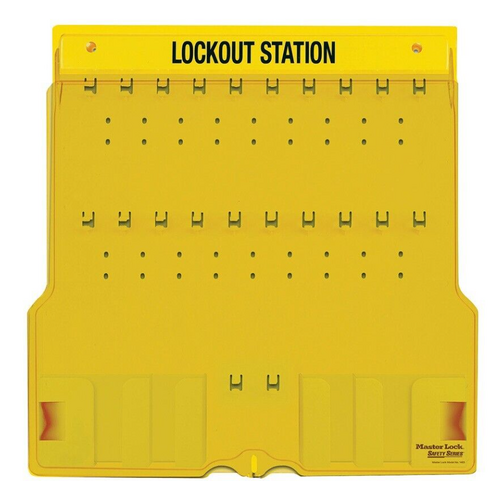 Master Lock Wall Mounted Lockout Station Polycarb Cover Unfilled - Stores  up to 20 Locks