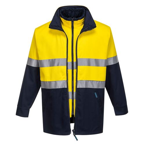Hi Vis Two Tone 4 in 1 Taped Cotton Jacket