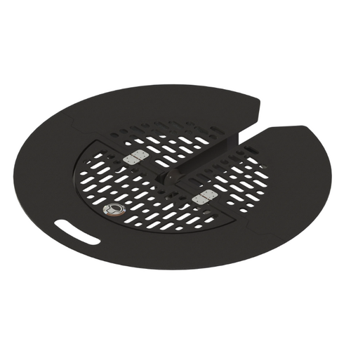 Manhole Folding Circular Safety Grate 550mm - 650mm with 45mm Roller