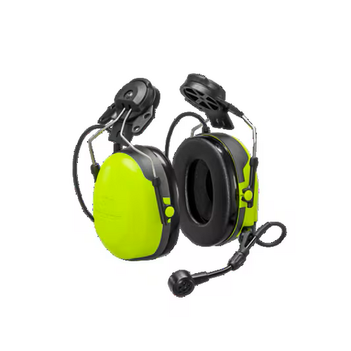 3M™ PELTOR™ CH-3 Headset with PTT Hard Hat Attached