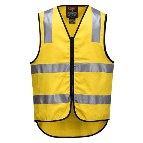 Hi Vis 100% Cotton Taped Vest with Front Zip