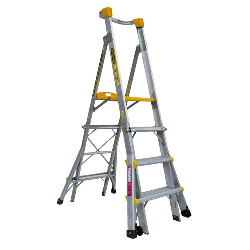 Gorilla Height Adjustable Platform Ladder 1.2-1.8m 180kg Industrial