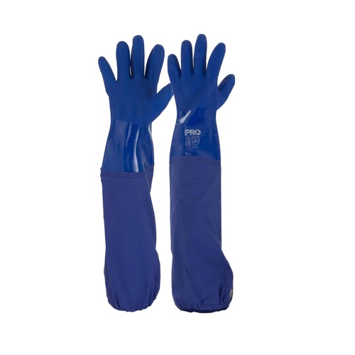 Blue PVC Gloves 60cm