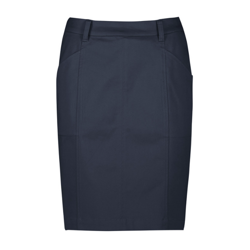 Biz Corporates Women's Mid Waist Stretch Chino Skirt