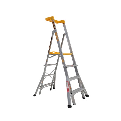 Gorilla Compact Height Adjustable Platform Ladder 1.15-1.75m 150kg Industrial